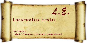 Lazarovics Ervin névjegykártya